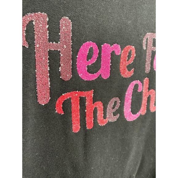 Holiday Time Here for the Cheer Black Sweatshirt Top Sweater NEW Large - Picture 4 of 9